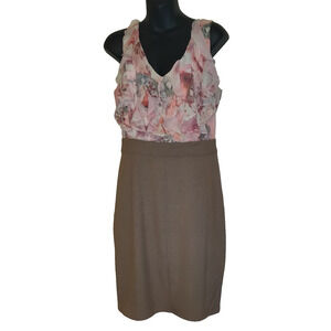 New York And Company Dress Womens LARGE Chiffon Ruffles Sleeveless Summer Classy